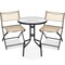 Best Choice Products 3-Piece Patio Bistro Dining Furniture Set w/ Round Textured Glass Tabletop, Folding Chairs